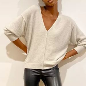 Aritzia Wilfred Free relaxed v-neck soft knit sweater